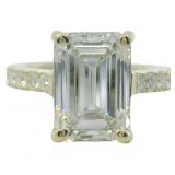 10kt Gold 5.59 ct Emerald Cut VS Lab Diamond Ring