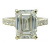 10kt Gold 5.63 ct Emerald Cut VS Lab Diamond Ring