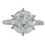 14kt Gold 3.29 ct Round Lab Diamond Solitaire Ring