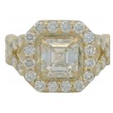 14kt Gold 3.14 ct Asscher Cut VS Lab Diamond Ring