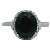Oval 3.80 ct Natural Sapphire & Diamond Ring