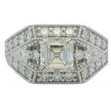 14kt Gold 2.31 ct Asscher Cut Lab Diamond Ring