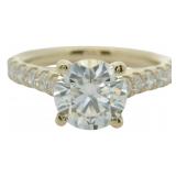 14kt Gold 2.10 ct Round VS Lab Diamond Ring