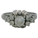 Platinum 3/5 ct Natural Brilliant Diamond Ring