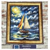 Stormy Seas XL Framed Print by Studio Van Gogh