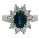 Platinum 1.54 ct Natural Sapphire & Diamond Ring