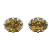 Oval 2.00 ct Genuine Goiden Citrine Earrngs