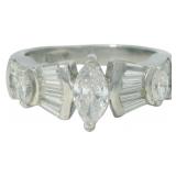 Platinum 1.04 ct Natural Brilliant Diamond Ring