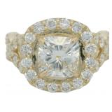 14kt Gold 3.46 ct Cushion Cut VS Lab Diamond Ring