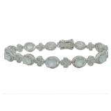 Genuine 8.55 ct Aquamarine & Zircon Bracelet