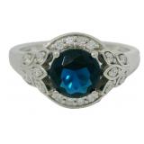 Round 1.25 ct Sapphire & Diamond Ring