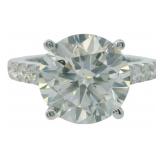 10kt Gold 5.19 ct Round VS Lab Diamond Ring