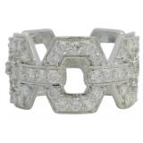 1.40 ct Hexagon Pave' Diamond Eternity Band