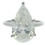 14kt Gold 4.80 ct Pear Cut VS Lab Diamond Ring