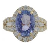 14kt Gold 5.76 ct Tanzanite & Lab Diamond Ring