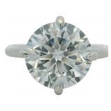 Platinum 4.08 ct Round Lab Diamond Ring