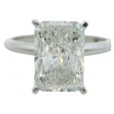 14kt Gold 3.09 ct Radiant Cut VS Lab Diamond Ring