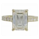 10kt Gold 4.63 ct Emerald Cut Lab Diamond Ring