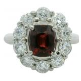 Platinum 2.55 ct Natural Ruby & VS Diamond Ring