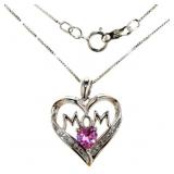 Beautiful Pink Sapphire 'Mom' Necklace