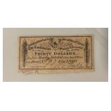 $30 Confederate States of America Bond Coupon