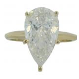 14kt Gold 4.02 ct Pear Cut VS Lab Diamond Ring