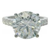 10kt Gold 5.14 ct Round VS Lab Diamond Ring