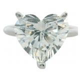 14kt Gold 3.91 ct Heart Cut VS Lab Diamond Ring