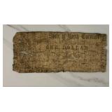 One Dollar State of North Carolina Treasury Note