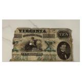 1862 $10 Virginia Treasury Note