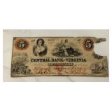 $5 Central Bank of Virginia Note