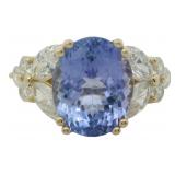 14kt Gold 5.31 ct Tanzanite & Diamond Ring