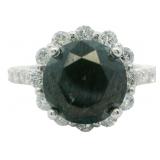 14k Gold 4.86 ct Natural Fancy Black Diamond Ring