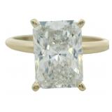 14kt Gold 3.07 ct Radiant Cut VS Lab Diamond Ring