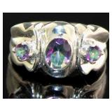 Quality Mystic Topaz Past Present Future Ring