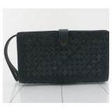 Bottega Veneta Intrecciato Blue Leather Clutch Bag