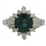 Platinum 2.13 ct Natural Sapphire & Diamond Ring
