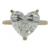 14kt Gold 3.72 ct Heart Cut VS Lab Diamond Ring