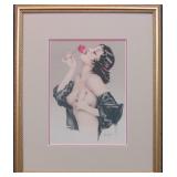 Brunette Framed Giclee by Alberto Vargas