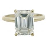 14kt Gold 2.94 ct Emerald Cut VS Lab Diamond Ring