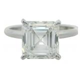 14kt Gold 3.03 ct Asscher Cut VS Lab Diamond Ring