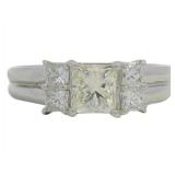 Platinum 1.52 ct Natural Yellow Diamond Ring