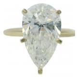 14kt Gold 4.02 ct Pear Cut VS Lab Diamond Ring