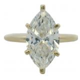 14kt Gold 2.51 ct VS Marquise Cut Lab Diamond Ring