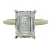 14kt Gold 2.99 ct Emerald Cut VS Lab Diamond Ring