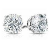 314kt Gold Round 2.00 ct Lab Diamond Stud Earrings