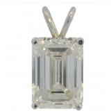 14kt Gold 5.09 ct Emerald Cut Lab Diamond Pendant