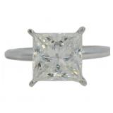 14kt Gold 2.89 ct Princess Cut VS Lab Diamond Ring