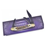 Silverhorse Jig Bone Black Titanium Blade Knife