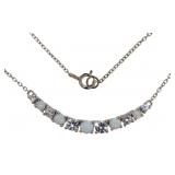 Elegant Opal & White Topaz Designer Necklace